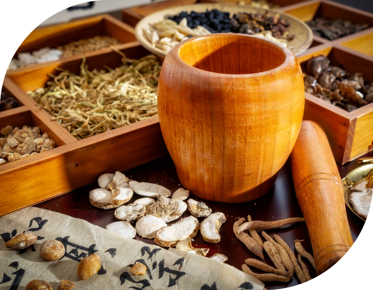 Traditional herbal medicine setup