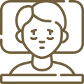 Person sleeping icon, dark background